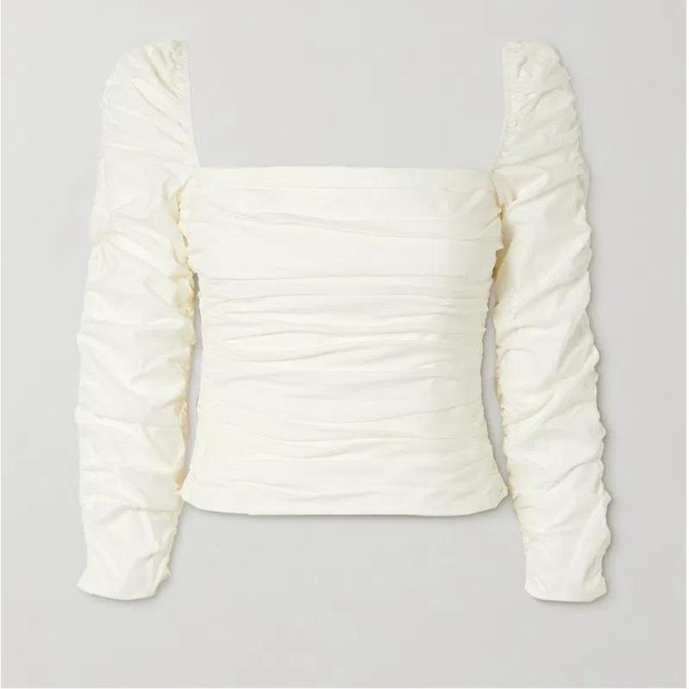 Reformation Joi Ruched Long Sleeve Top NWT - Picture 2 of 7